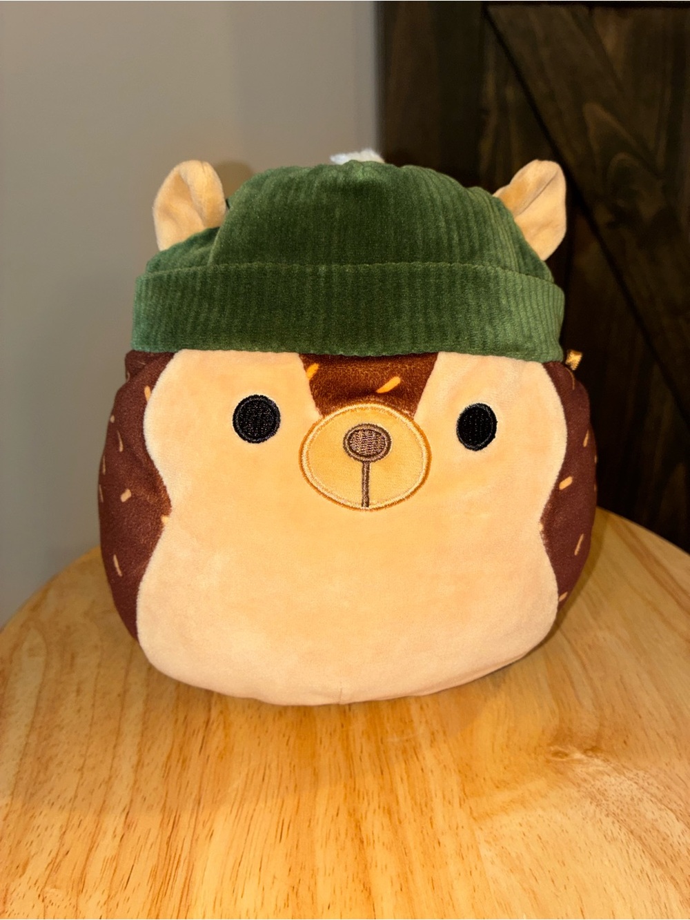 Squishmallows Hedgehog Plush in Green, Brown, Cream